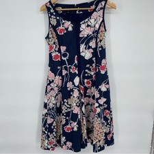 Talbots Dress Floral Sleeveless Cotton Fit & Flare Pleated 2p