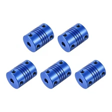 5Pcs 3mm to 5mm Alloy Shaft Coupling L25xD19 for Encoders and Motors,Blue