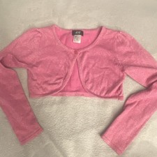 H&M Mädchen Strickjacke Bolero rosa Glitzer ...