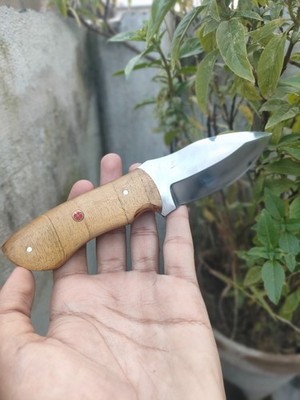 Handmade Mini 7'' Knife D2 Blade, Wood Handle, Best for Hunting, Gift + Sheath