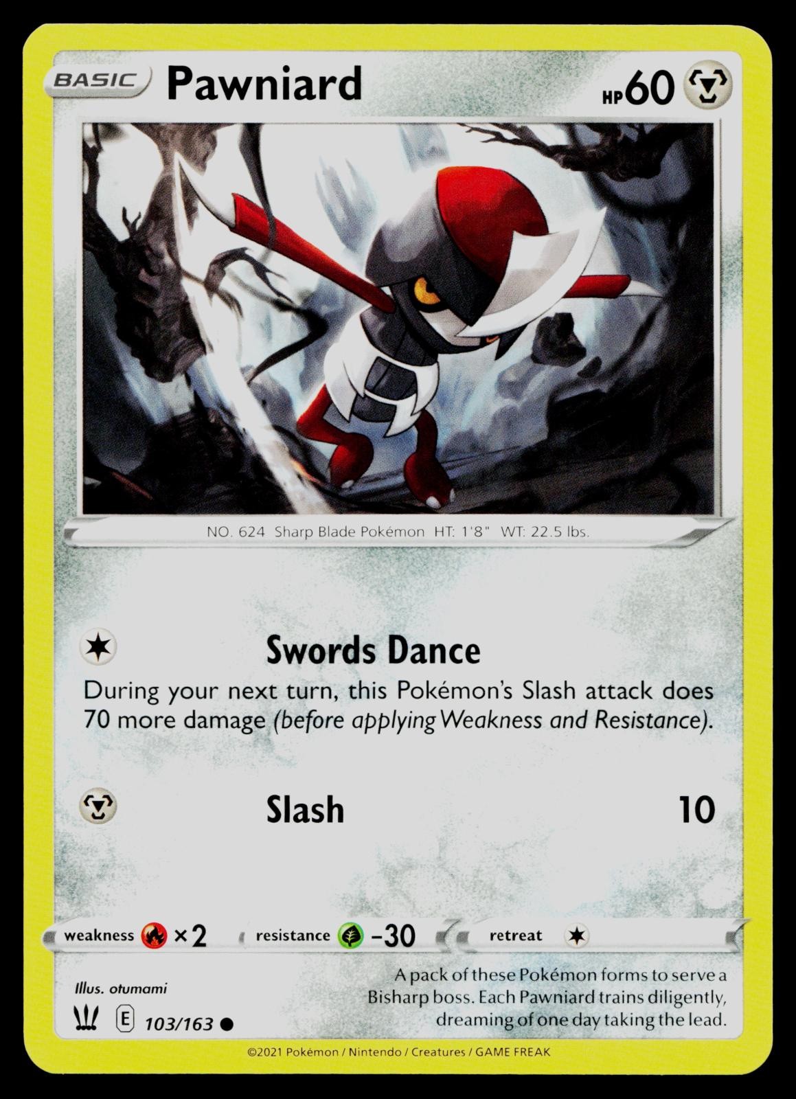 PAWNIARD 103/163 COMMON BATTLE STYLES POKEMON NM