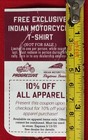 2023 'I RODE ONE" COUPON for Indian Motorcycle Dealership in Daytona Beach  — photo 4