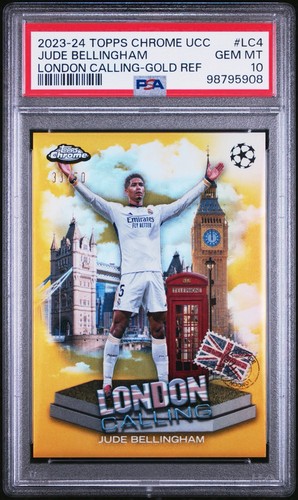 2023-24 Topps Chrome UCC - London Calling Jude Bellingham Gold /50 PSA 10