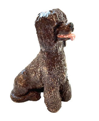 Irish Water Spaniel seated ceramic figurine by Smith 5'' tall perfect