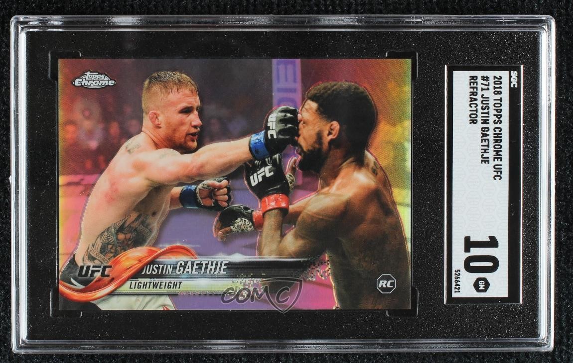2018 Topps Chrome UFC Refractor Justin Gaethje #71 SGC 10 GEM 0b3o