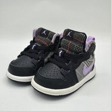 Jordan 1 Mid Unisex Baby Shoes Size 3c Boy Girl Purple DS