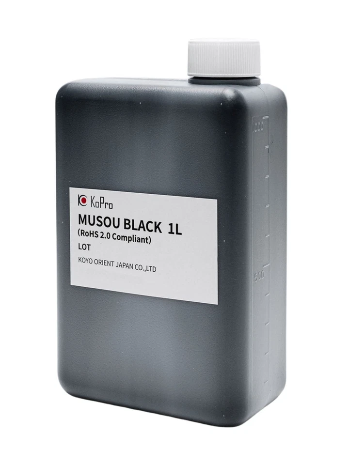 PEINTURE NOIRE MUSOU Peinture acrylique 1L bouteille spray plastique modèles ... - Photo 1/2
