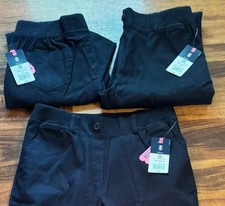 IZOD - NWT - 3  School Uniform Stretch Waist SKINNY Pants Sz 12.5-14 Navy Blue