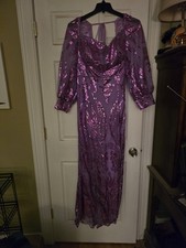 Light Purple Fitted Prom Dress Size 16 Long Sleeve Floor length.
