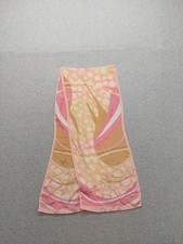 Jones New York Women Long Scarf Pink Polka Dot Silk Wrap Casual Summer Outdoor
