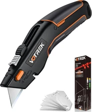 Box Cutter Utility Knife, [2-In-1] Retractable Box Cutter, Safety Heavy Duty Sha