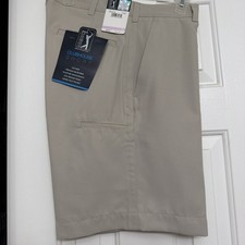 PGA TOUR FLAT FRONT CLUBHOUSE GOLF SHORTS WAIST SZ 32 - STONE- NWT