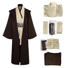 Obi Wan Kenobi Jedi Cosplay Costume Adult Unisex Coat Friar Uniform Robe Full Se