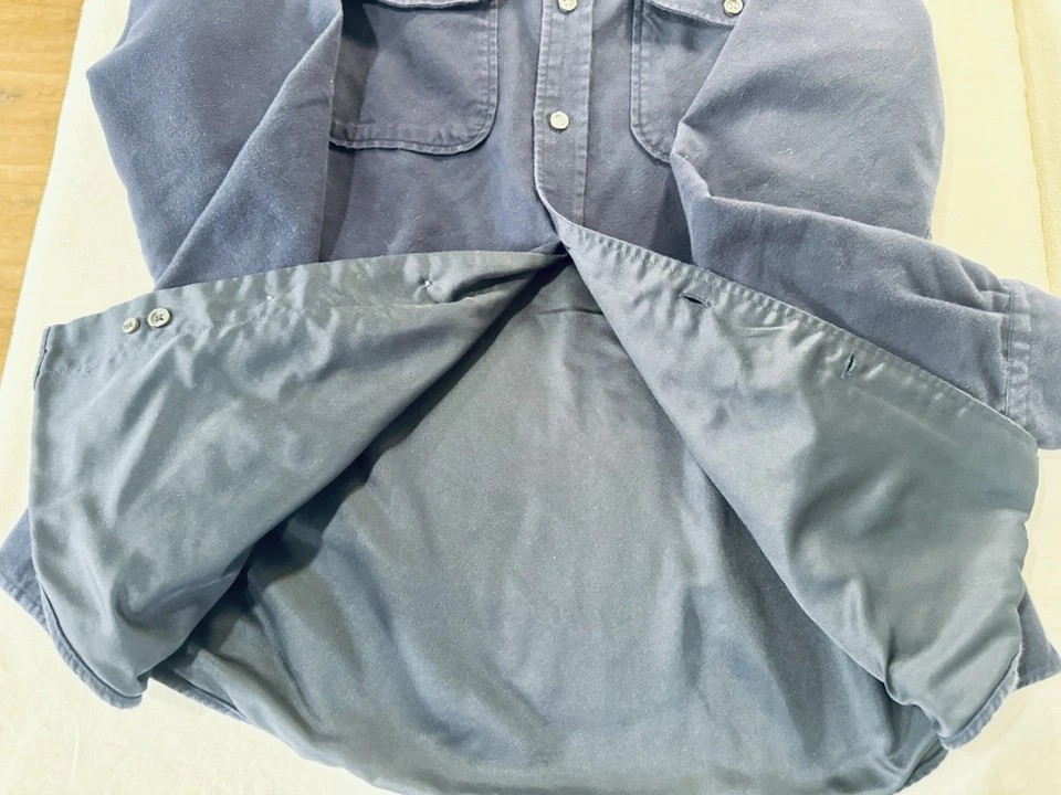 Reiss Men's Navy Blue Insulated Flannel Shirt Size S Long Sleeve Button Up - Image 4 of 4