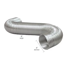 Deflect-O A048/9 Aluminum Semi-Rigid Flexible Air Duct 4 in. x 8 ft. (Pack of 9)