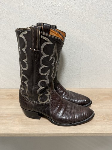 VTG Tony Lama Black Label 8012 – Teju Lizard – USA Made – 10.5D – Lightly Worn