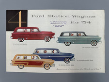 1954 Ford Station Wagon Auto Advertising Brochure Vintage Automobile Car