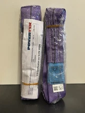 (2) Lifting Sling Endless Loop 1 Meter 1 Ton Heavy Duty Polyester Purple 3.28 FT