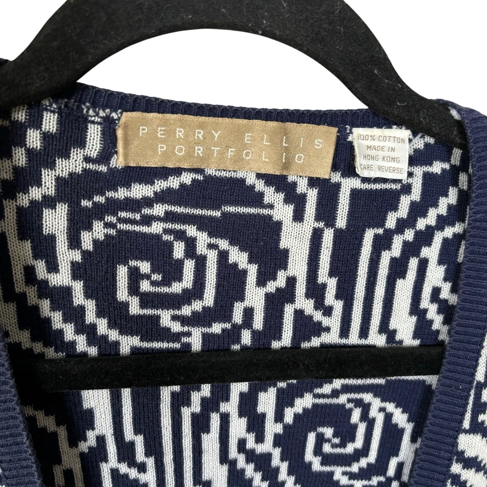 Cárdigan Perry Ellis Portfolio 100% Algodón Abotonado con Bolsillos Talla Grande? Foto 3 de 4