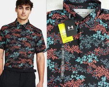UNDER ARMOUR Golf Men's XL Playoff Printed Short Sleeve UPF 40 Polo 1378677 NEW