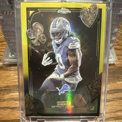 Jahmyr Gibbs Detroit Lions Topps Chrome Fortune 15 #F15-12 Yellow Refractor /275