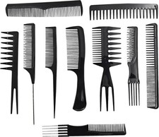 10 Pcs Comb Set for Hair Stylists - Professional Variety Pack with Combs for All