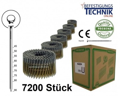 2,5x65mm Glatt blank 16° Coilnägel für Coilnagler Prebena Paslode BeA Bostitch 7