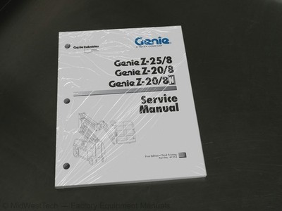 Terex Genie Z-25/8, Z-20/8, Z-20/8N Boom Lift Service Manual Repair Shop Book