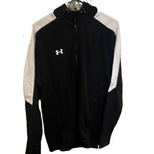 Under Armour UA Men  s Hooded Full-Zip Colorblock Track Jacket Black/White M