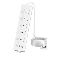 Image of 2M 5 Gang Extension Lead with 3 USB Slots (2 USB A 1 USB C) Individually