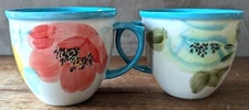 Pioneer Woman Vintage Blossom Coffee Mugs, Set of 2, Floral / Teal, 16 Ounce
