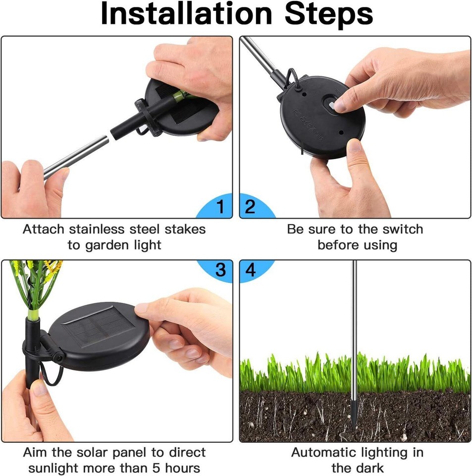 Solar Garden Lights Christmas Tree Outdoor Pathway Yard Patio Lights