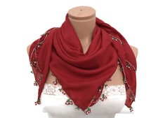 Turkish Scarf, Women Scarf, Floral Scarf, Scarf, Cotton Scarf, Red Scarf, Gift