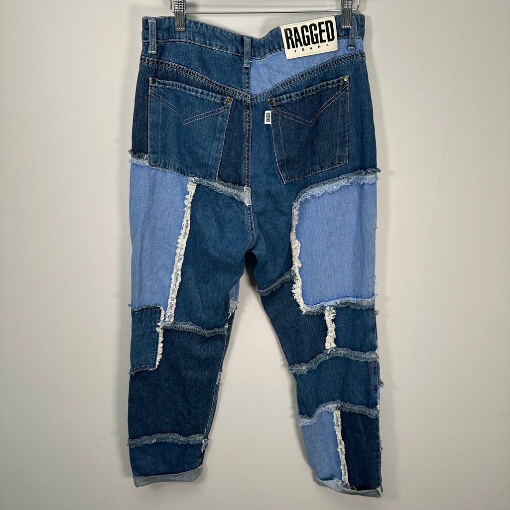 Ragged Priest Quilted Patchwork High Waisted Jean… - image 3