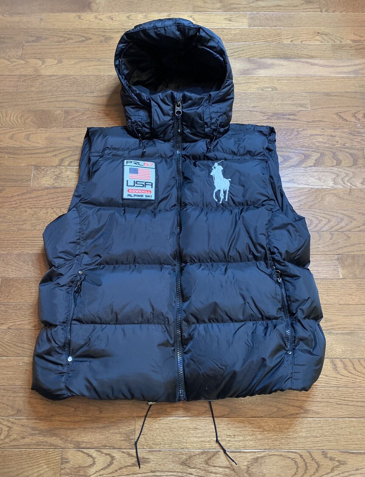 Vintage Polo Ralph Lauren Puffer Vest USA Down Hill Alpine Big Pony Ski 67