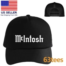 McIntosh Laboratory Legendar Black Printed Adjustable Trucker Hat Cap Adult Size
