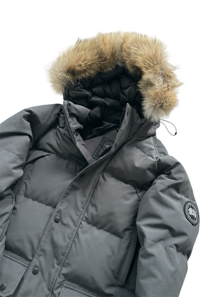 Canada Goose Mens Emory Parka Heritage Grey Small S 2580MB Fur