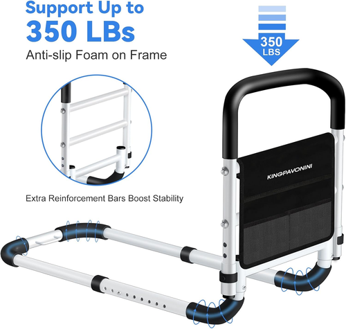 Bed Rails for Elderly Adults Safety - Adjustable Bed Cane with Non-Slip Ergonomi - Picture 3 of 7