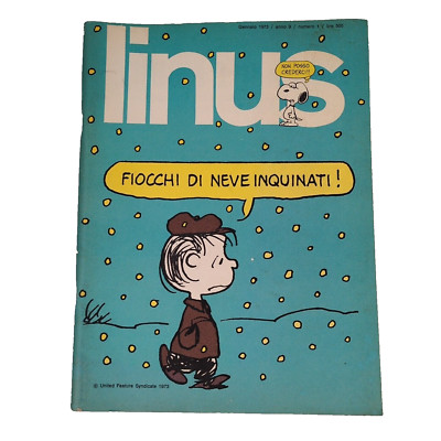 LINUS COMIC ART MAGAZINE - ITALIAN TEXT January 1973 Anno 9 #1 PEANUTS Snoopy