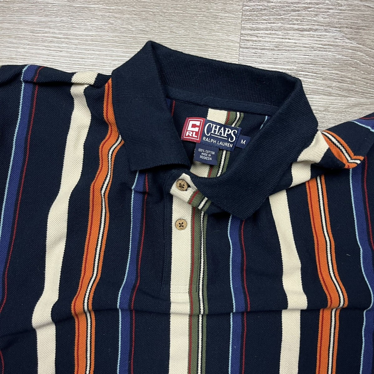 Vintage Chaps Ralph Lauren Polo Rugby Shirt Multicolor Vertical