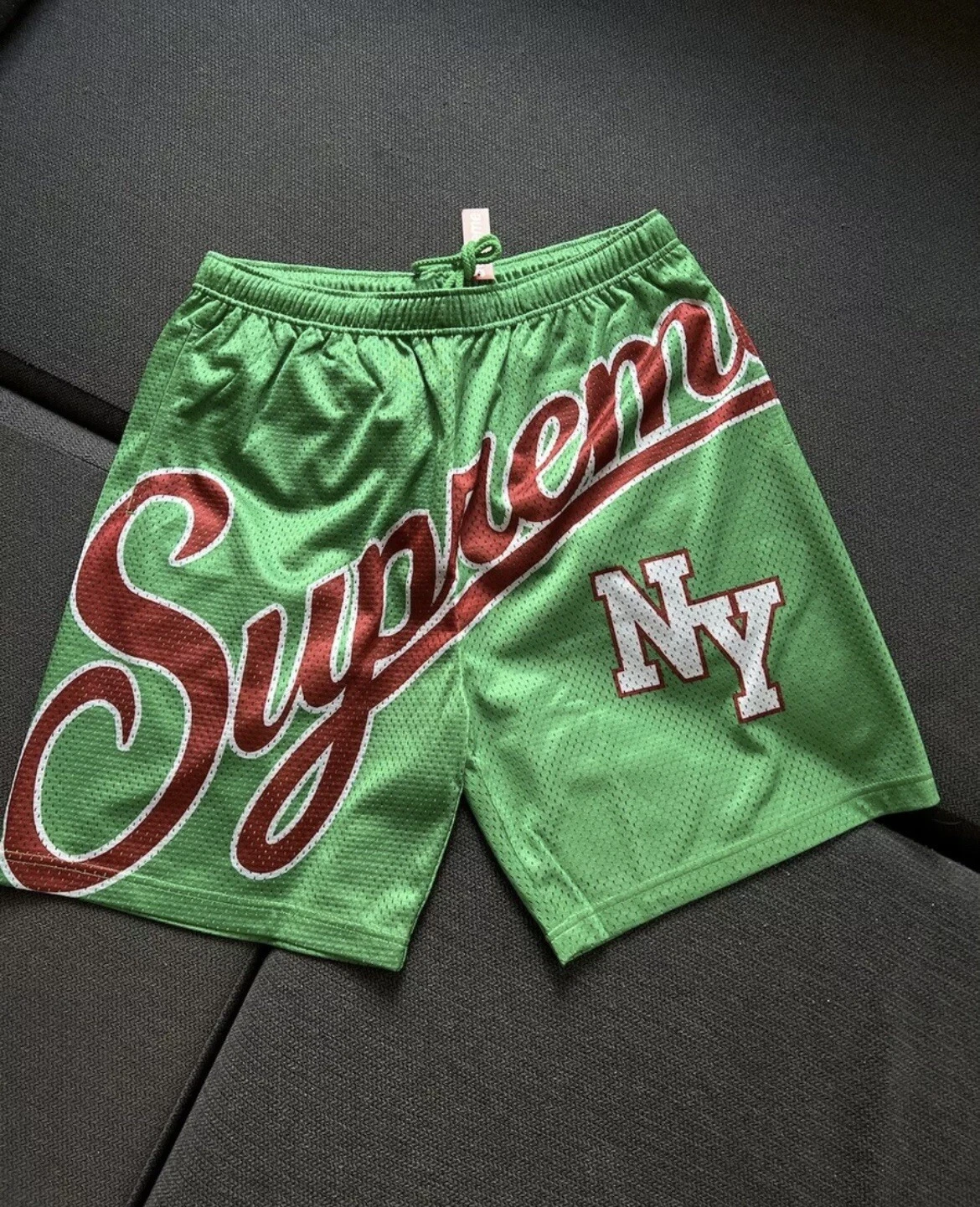 Short en maille Supreme Big Script   Vert   Petit   Neuf dans son sac   Livraison gratuite
