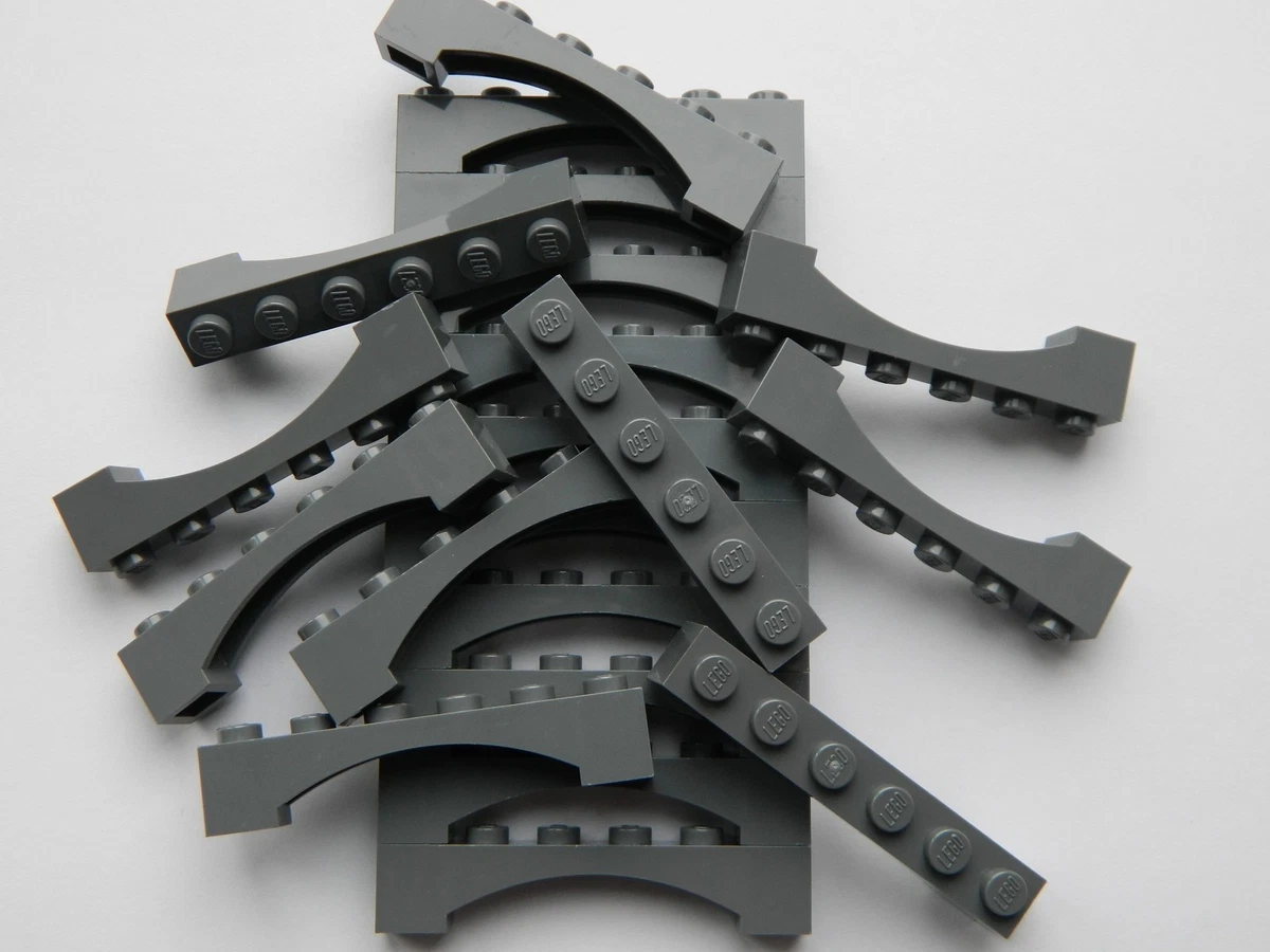 LEGO ARCH 1x6 x20 pieces DARK STONE GREY bridge window wall
