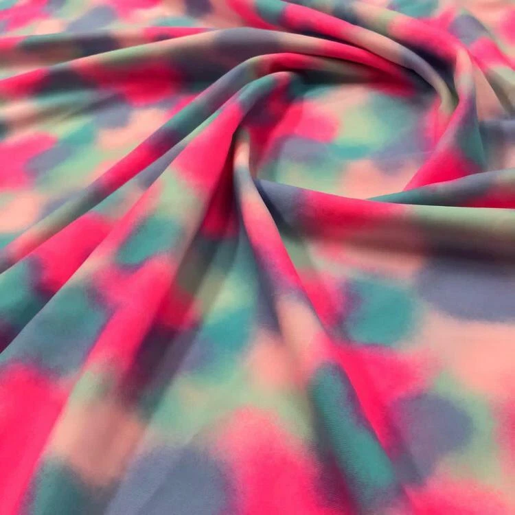 Spandex Fabric 4-Way Stretch / Tie Dye Abstract Print By The Yard for Swimwear - Image 3 of 4