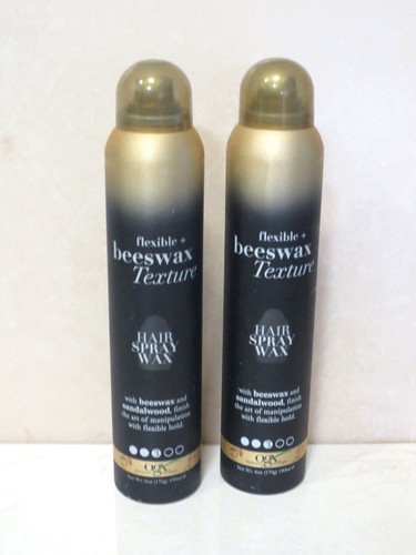 OGX FLEXIBLE + BEESWAX TEXTURE HAIR SPRAY WAX 6 OZ LOT OF 2