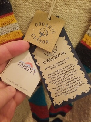 Cardigan Faherty B. Yellowtail Apsaalooke – Maglione Donna M/L 100% Cotone – Nuovo Con Etichette