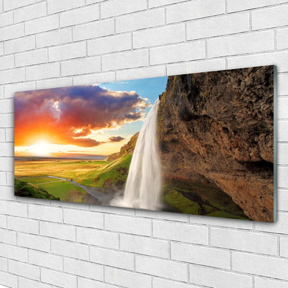 Image paysage cascade 125x50 cm pour créer un salon zen et lumineux