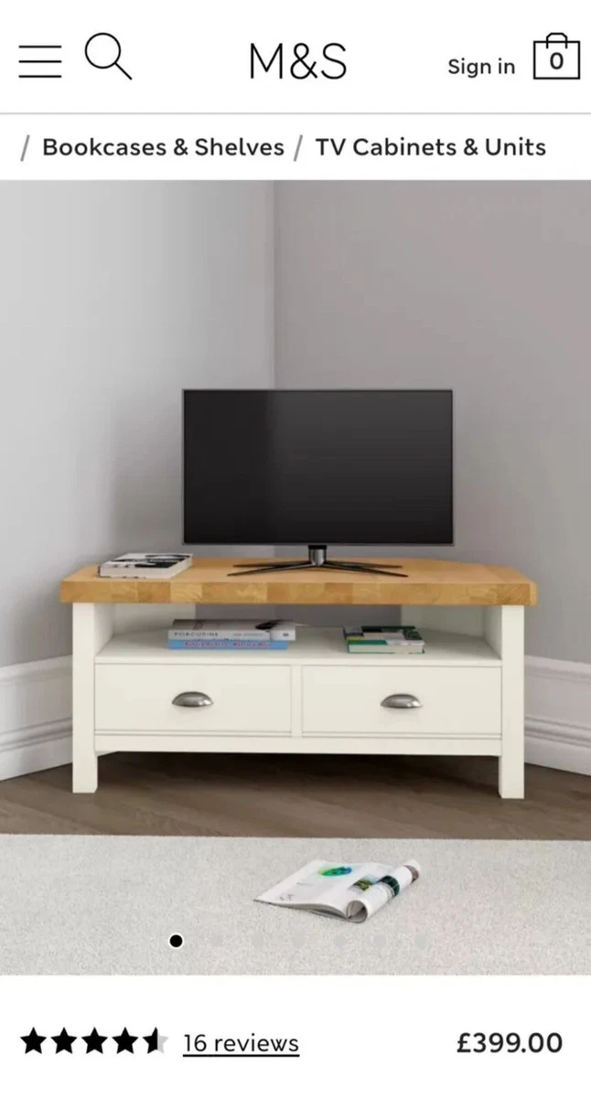 Ivory corner tv sale stand