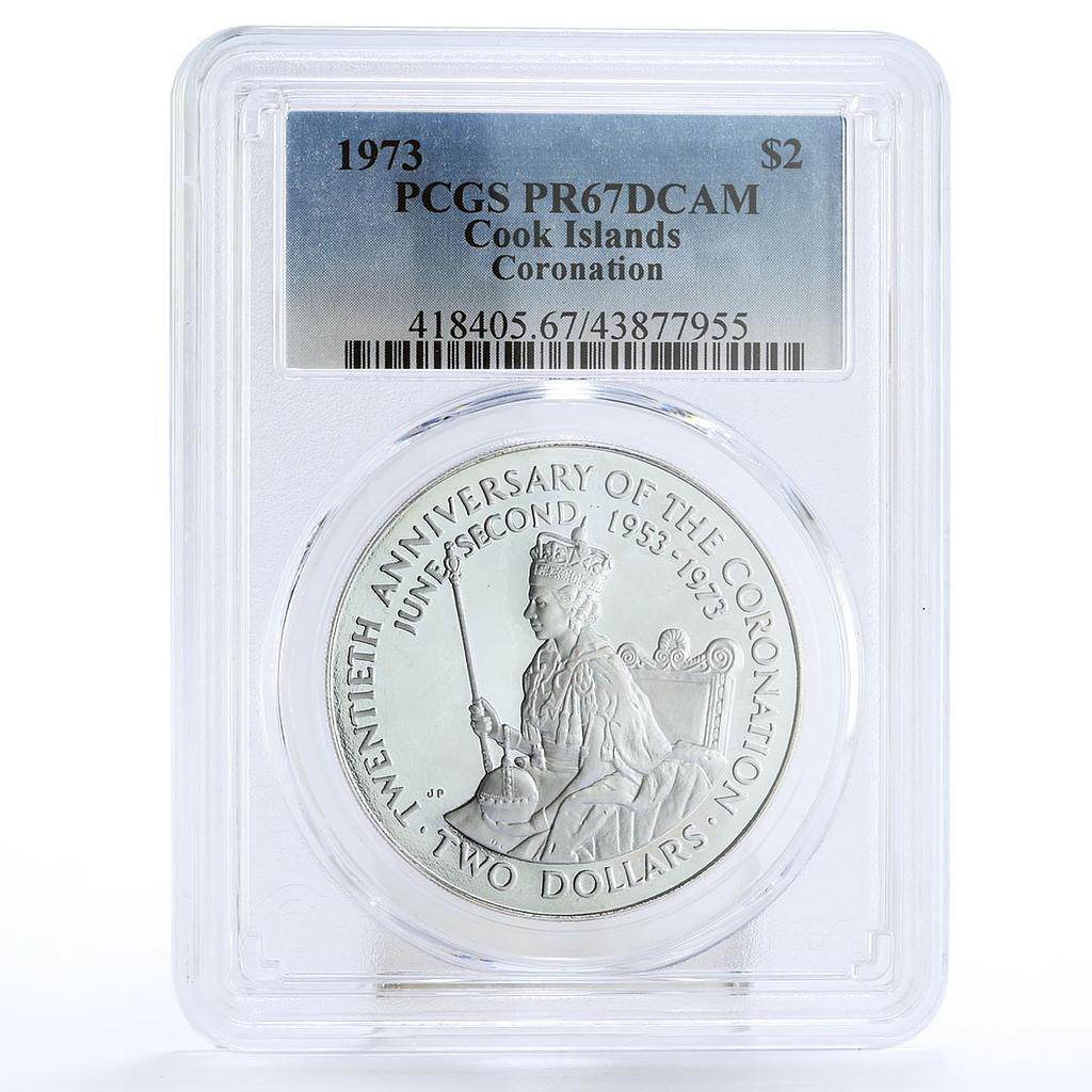 Cook Islands 2 $ 20th Anniversary of the Coronation PR67 PCGS
