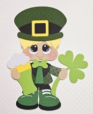 St. Patricks Green Beer Guy Blonde Hair. Scrapbook, Card Making Paper Piecing