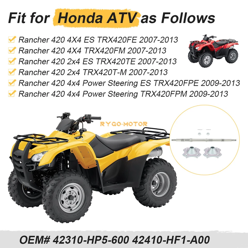 Eje trasero eje cubo de rueda para Honda Rancher 420 TRX420 2007-2013 Foto 2 de 4